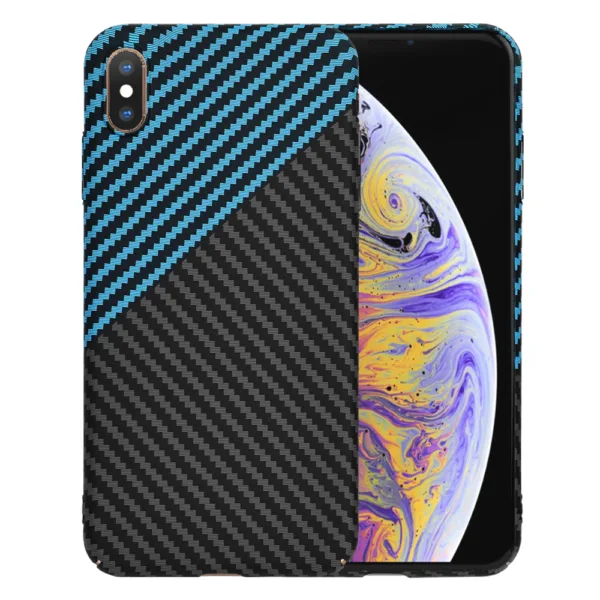 Techsuit - Carbonite FiberShell - iPhone XS Max - Blue Pulse