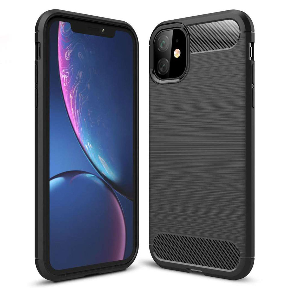 Techsuit - Carbon Silicone - iPhone 11 - Black