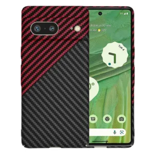 Techsuit - Carbonite FiberShell - Google Pixel 7 - Red Vortex