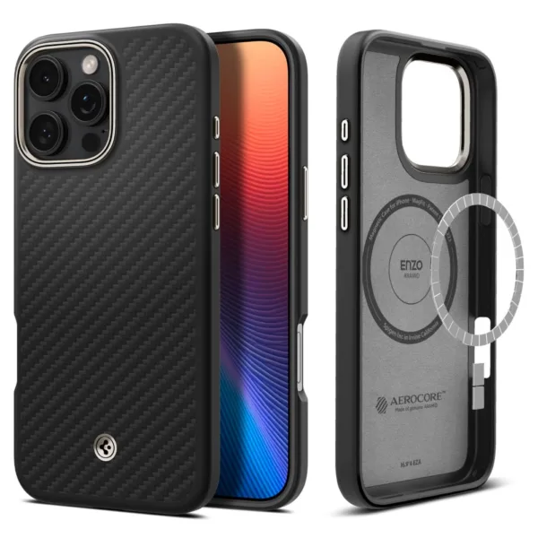 Spigen - Enzo Aramid - iPhone 16 Pro - Black / Natural