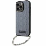 Karl Lagerfeld KLHCP14XSACKLHPG iPhone 14 Pro Max 6.7" silver/silver hardcase Saffiano Monogram Chain