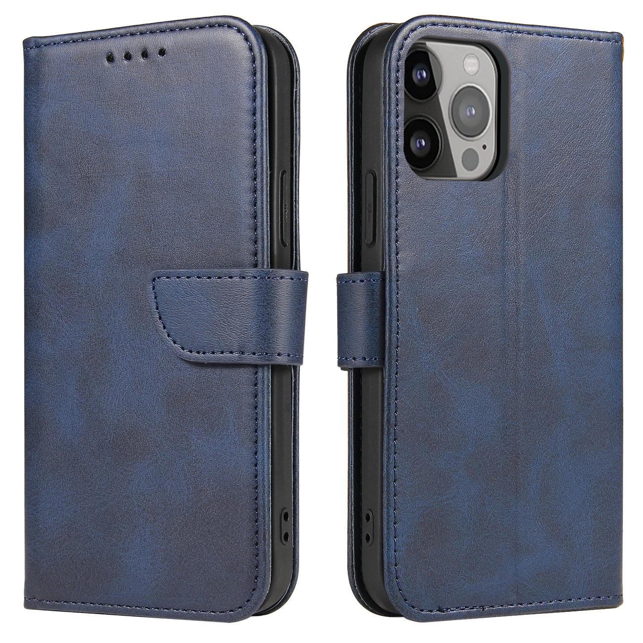 Flip Stand Wallet Case for iPhone 15 Pro Max Magnet Case - Blue