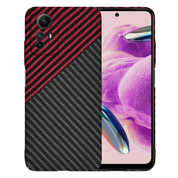 Techsuit - Carbonite FiberShell - Xiaomi Redmi Note 12S - Red Vortex