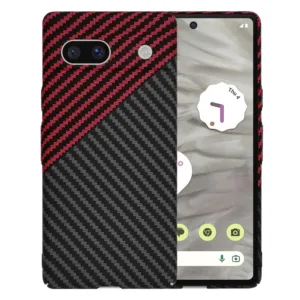 Techsuit - Carbonite FiberShell - Google Pixel 7a - Red Vortex