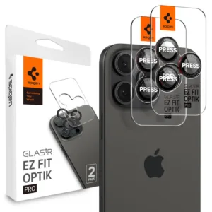 Spigen - Optik.tR EZ Fit Pro Camera Glass (2 pack) - iPhone 14 Pro / Pro Max / 15 Pro / Pro Max / 16 Pro / Pro Max - Black