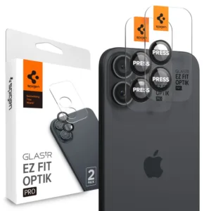 Spigen - Optik.tR EZ Fit Pro Camera Glass (2 pack) - iPhone 16 / iPhone 16 Plus - Black