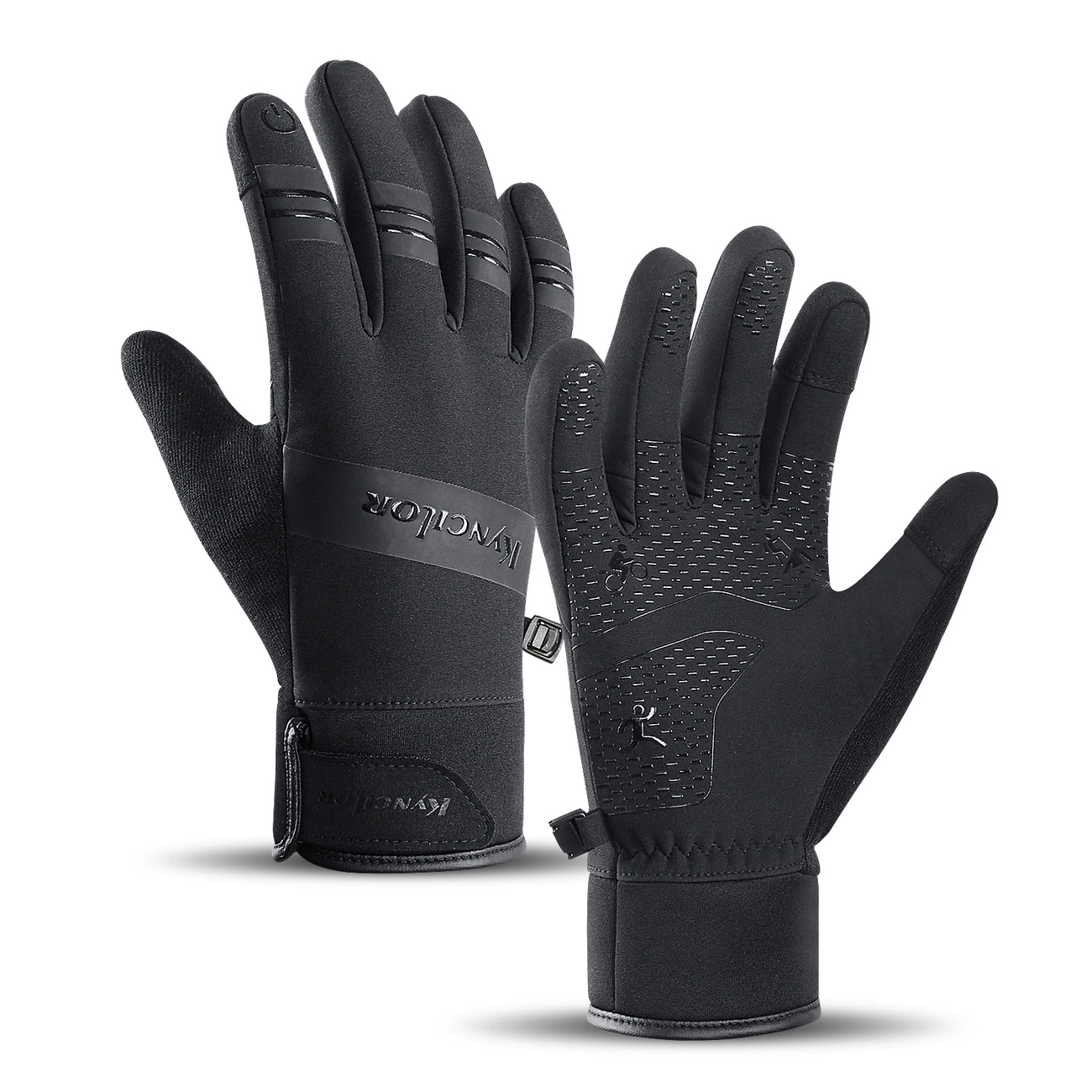 Insulated sports phone gloves (size M) - black