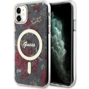 Guess GUHMN61HCFWSA iPhone 11 / Xr 6.1" green/khaki hardcase Flower MagSafe