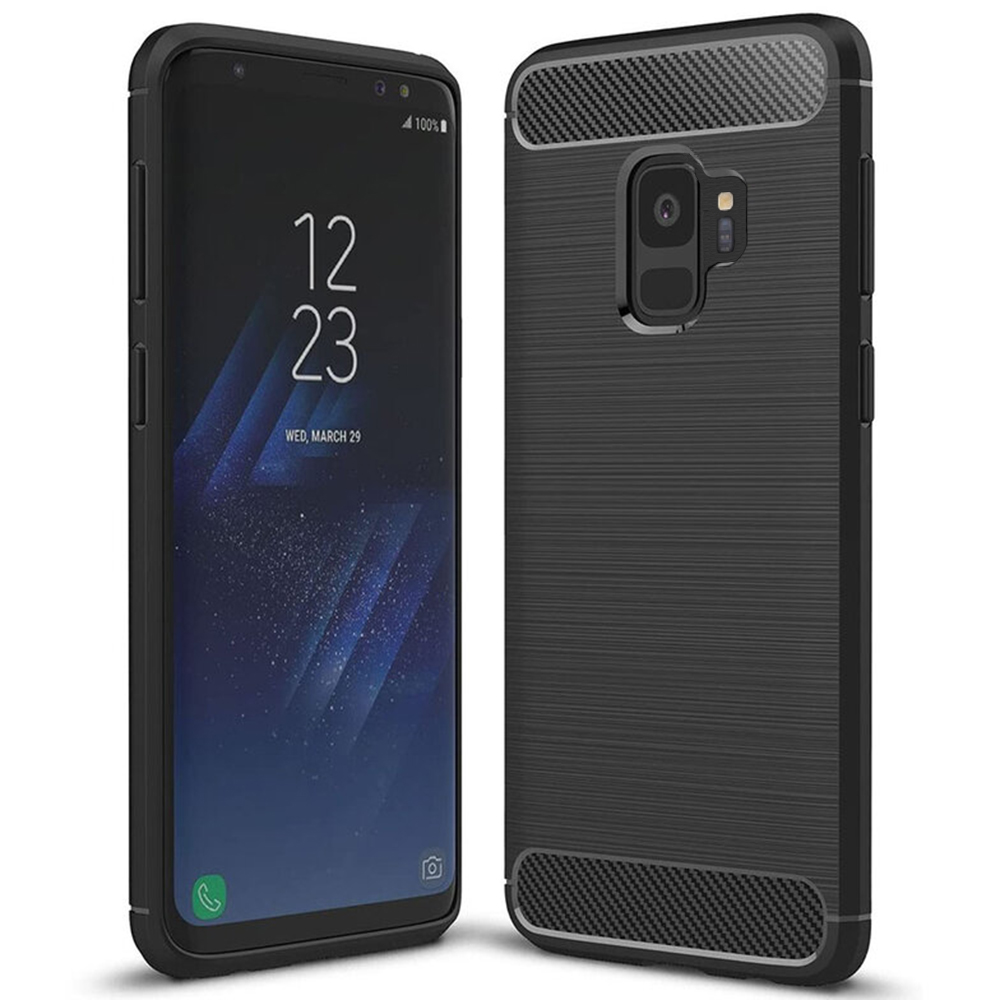 Techsuit - Carbon Silicone - Samsung Galaxy S9 - Black