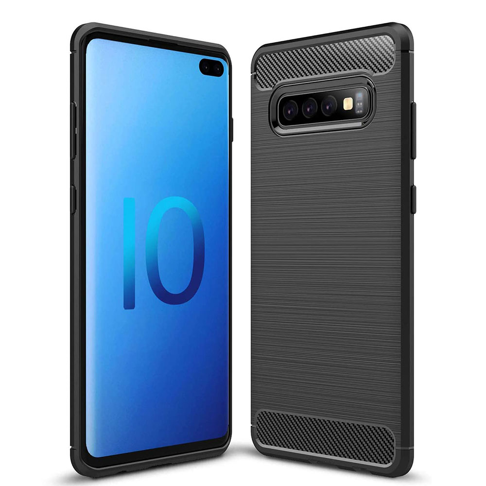 Techsuit - Carbon Silicone - Samsung Galaxy S10 - Black