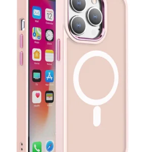 Magnetic Color Matte Case for iPhone 15 Pro - pink