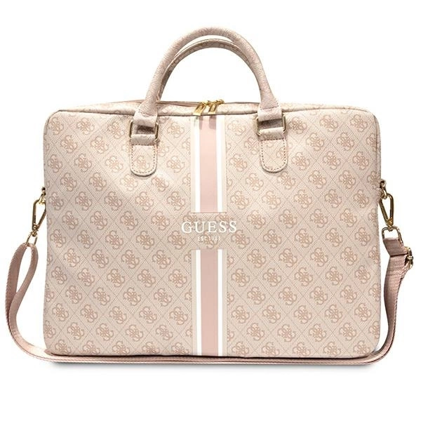 Guess 4G Printed Stripes bag for a 16" laptop - pink