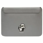 Karl Lagerfeld Saffiano Karl&Choupette case for a 14" laptop - silver