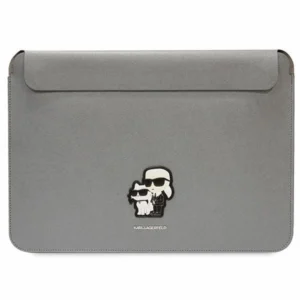 Karl Lagerfeld Saffiano Karl&Choupette case for a 14" laptop - silver