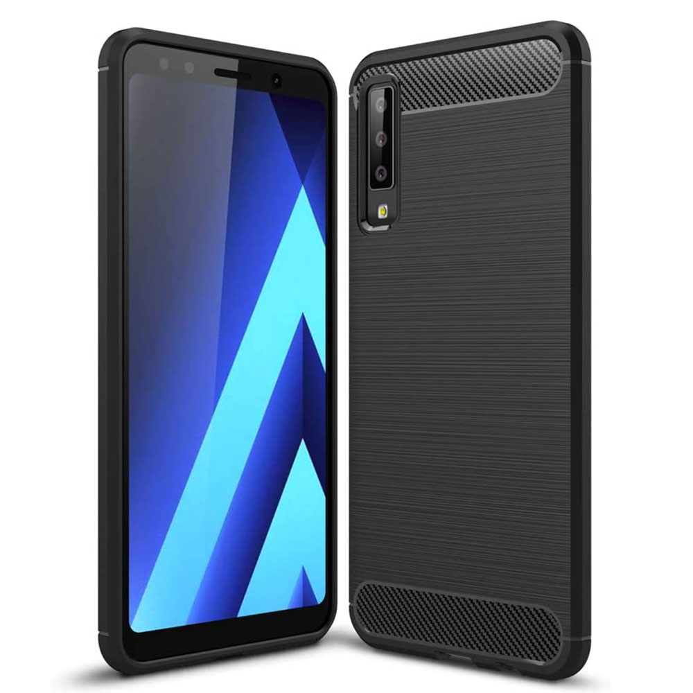 Techsuit - Carbon Silicone - Samsung Galaxy A7 2018 - Black