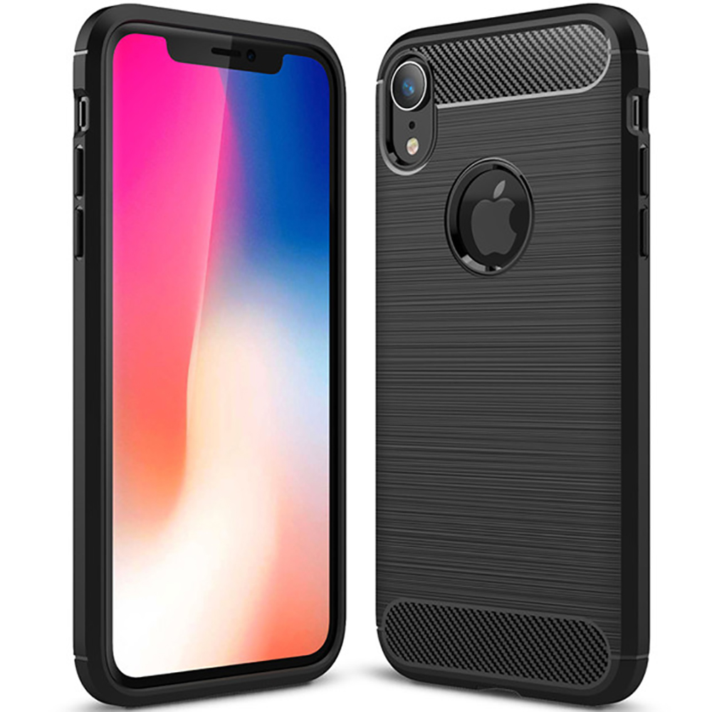 Techsuit - Carbon Silicone - iPhone XR - Black