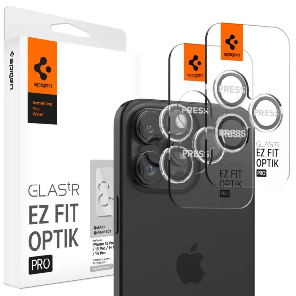 Spigen - Optik.tR EZ Fit Pro Camera Glass (2 pack) - iPhone 14 Pro / Pro Max / 15 Pro / Pro Max / 16 Pro / Pro Max - Clear