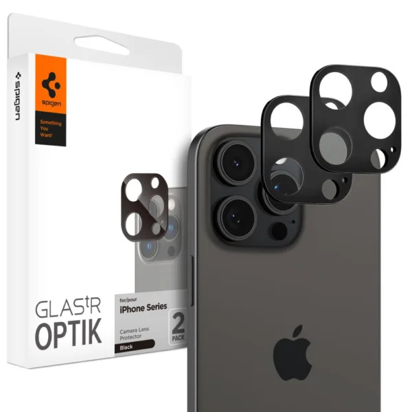 Spigen - Optik.tR Camera Glass (2 pack) - iPhone 14 Pro / Pro Max / 15 Pro / Pro Max / 16 Pro / Pro Max - Black