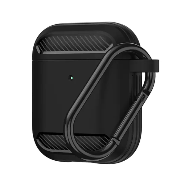 Techsuit - Carbon Silicone - for AirPods 1 / AirPods 2 - Black