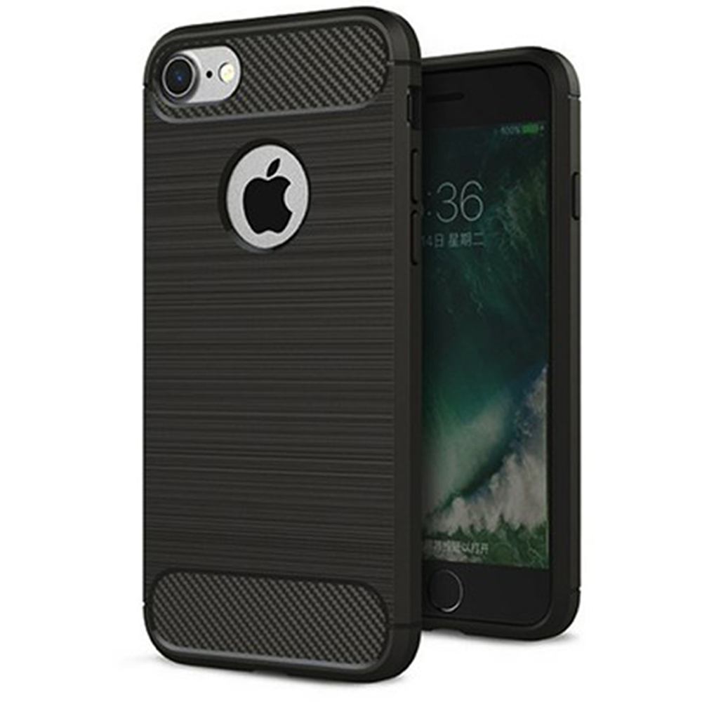 Techsuit - Carbon Silicone - iPhone 7 / iPhone 8 - Black