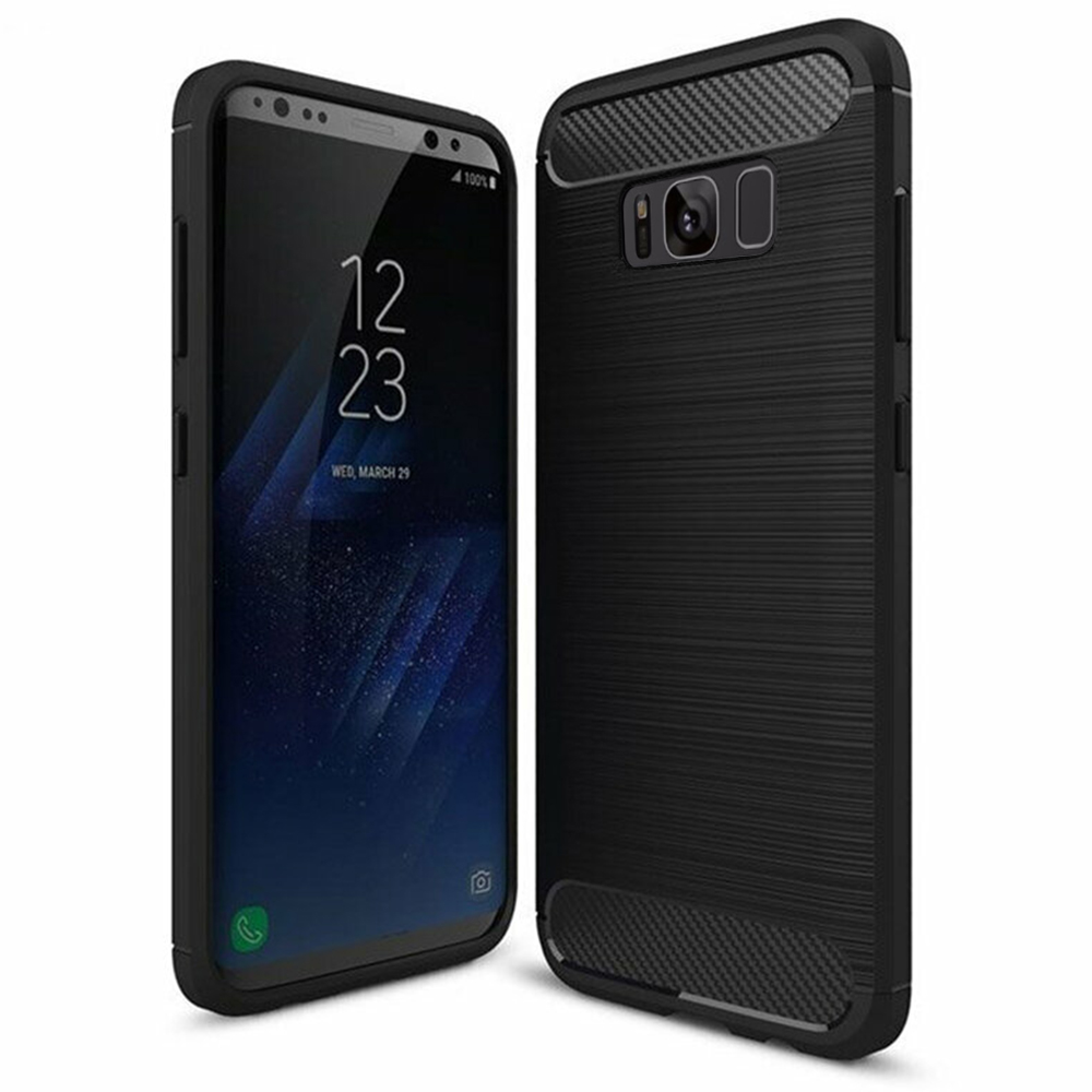 Techsuit - Carbon Silicone - Samsung Galaxy S8 Plus - Black