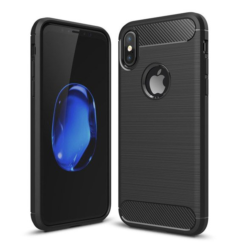 Techsuit - Carbon Silicone - iPhone X / iPhone XS - Black