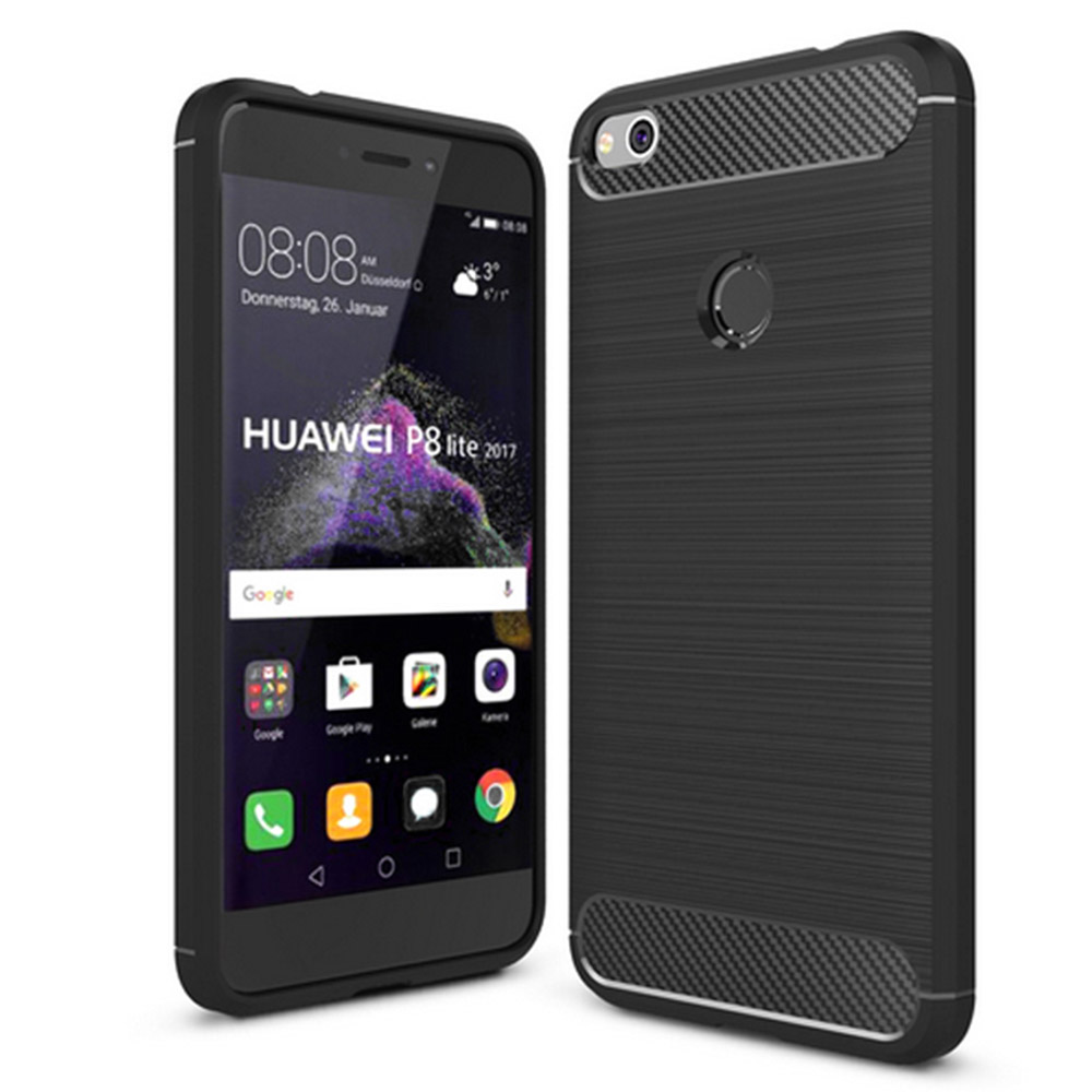 Techsuit - Carbon Silicone - Huawei P9 Lite 2017 / P8 Lite 2017 - Black