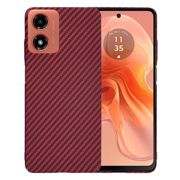 Techsuit - Carbonite FiberShell - Motorola Moto G04 / Moto G04s / Moto G24 / Moto E14 - Red