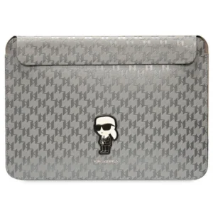 Karl Lagerfeld Saffiano Monogram Ikonik case for a 14" laptop - silver