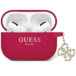 Guess GUAP2LECG4M case for AirPods Pro 2 cover purple/magenta Liquid Silicone Glitter Triangle Charm