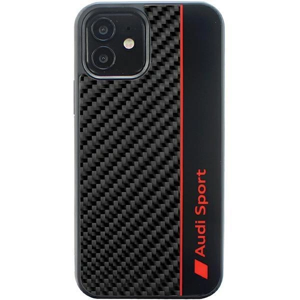 Audi Carbon Fiber Stripe iPhone 12/12 Pro 6.1" black/black hardcase AUS-TPUPCIP12P-R8/D1-BK