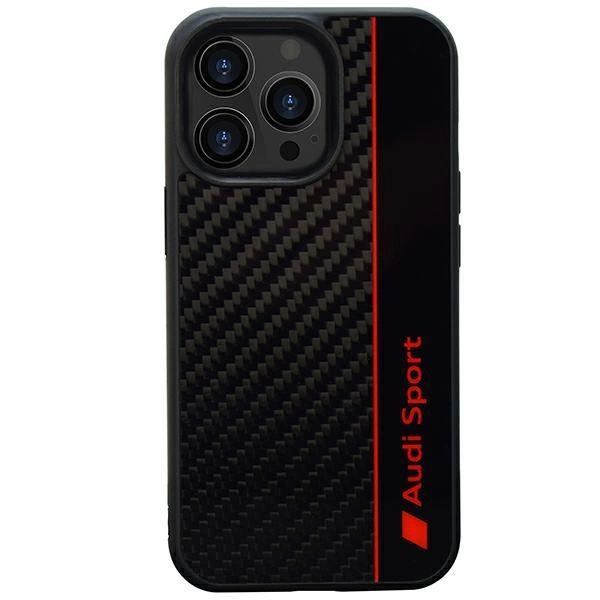 Audi Carbon Fiber Stripe iPhone 13 Pro Max 6.7" black/black hardcase AUS-TPUPCIP13PM-R8/D1-BK