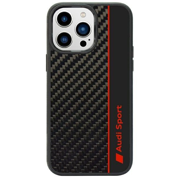 Audi Carbon Fiber Stripe iPhone 14 Pro 6.1" black/black hardcase AUS-TPUPCIP14P-R8/D1-BK