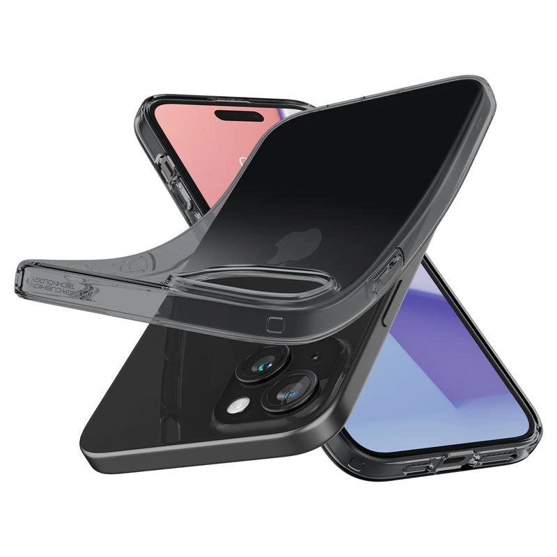 Spigen Crystal Flex iPhone 15 Plus Case - Gray-Transparent