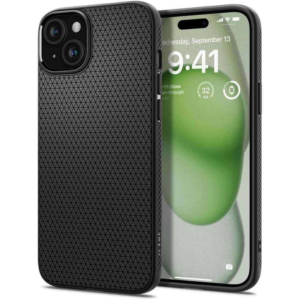 Spigen Liquid Air Case for iPhone 15 Plus - Matte Black