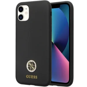 Guess GUHCN614DGPK Case for iPhone 11 / Xr - Black Silicone Logo Strass 4G