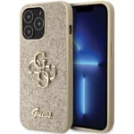 Guess GUHCP13XHG4SGD case for iPhone 13 Pro Max 6.7" - gold Glitter Script Big 4G