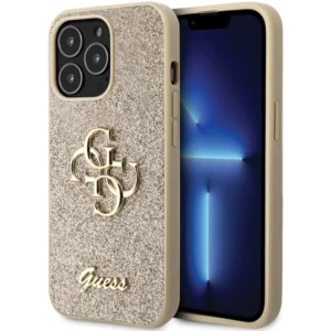 Guess GUHCP13XHG4SGD case for iPhone 13 Pro Max 6.7" - gold Glitter Script Big 4G