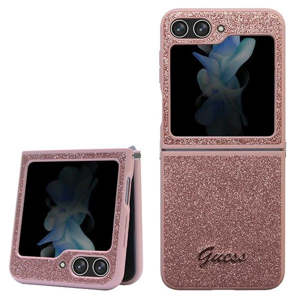 Guess Glitter Script case for Samsung Galaxy Z Flip 5 - pink