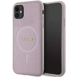 Guess GUHMN61PSAHMCP case for iPhone 11 / Xr - pink Saffiano MagSafe