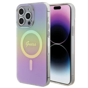 Guess IML Iridescent MagSafe case for iPhone 15 Pro - pink