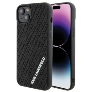 Karl Lagerfeld 3D Rubber Multi Logo case for iPhone 15 Plus - black