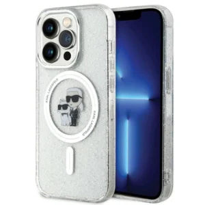 Karl Lagerfeld Karl&Choupette Glitter MagSafe case for iPhone 15 Pro - transparent