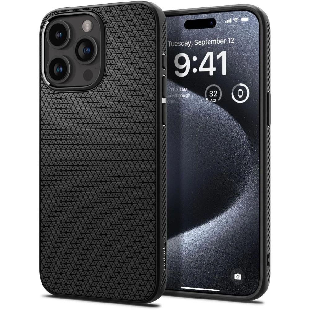 Spigen Liquid Air iPhone 15 Pro Case - Matte Black