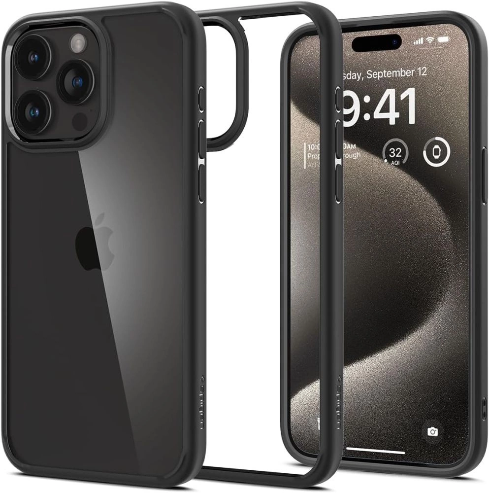 Spigen Ultra Hybrid iPhone 15 Pro Max Case - Matte Black