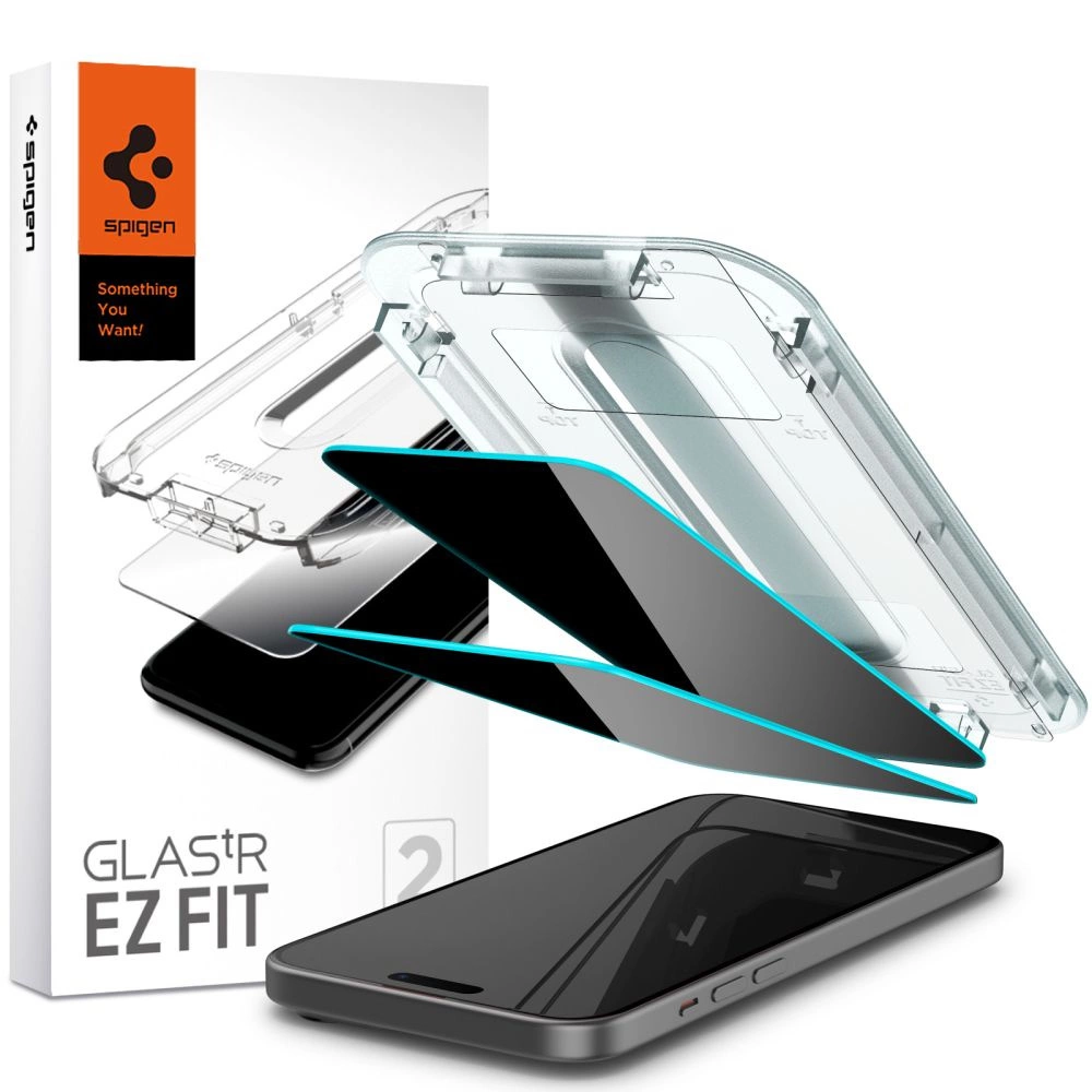 TEMPERED GLASS Spigen GLAS.TR ”EZ FIT” 2-PACK IPHONE 15 PLUS / 16 PLUS PRIVACY