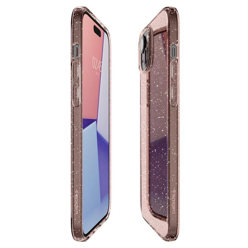 Spigen Liquid Crystal Glitter iPhone 15 Case - Pink/Transparent