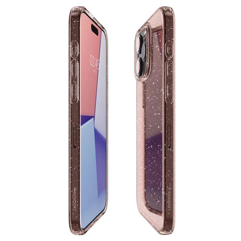 Spigen Liquid Crystal Glitter iPhone 15 Pro Case - Pink/Clear