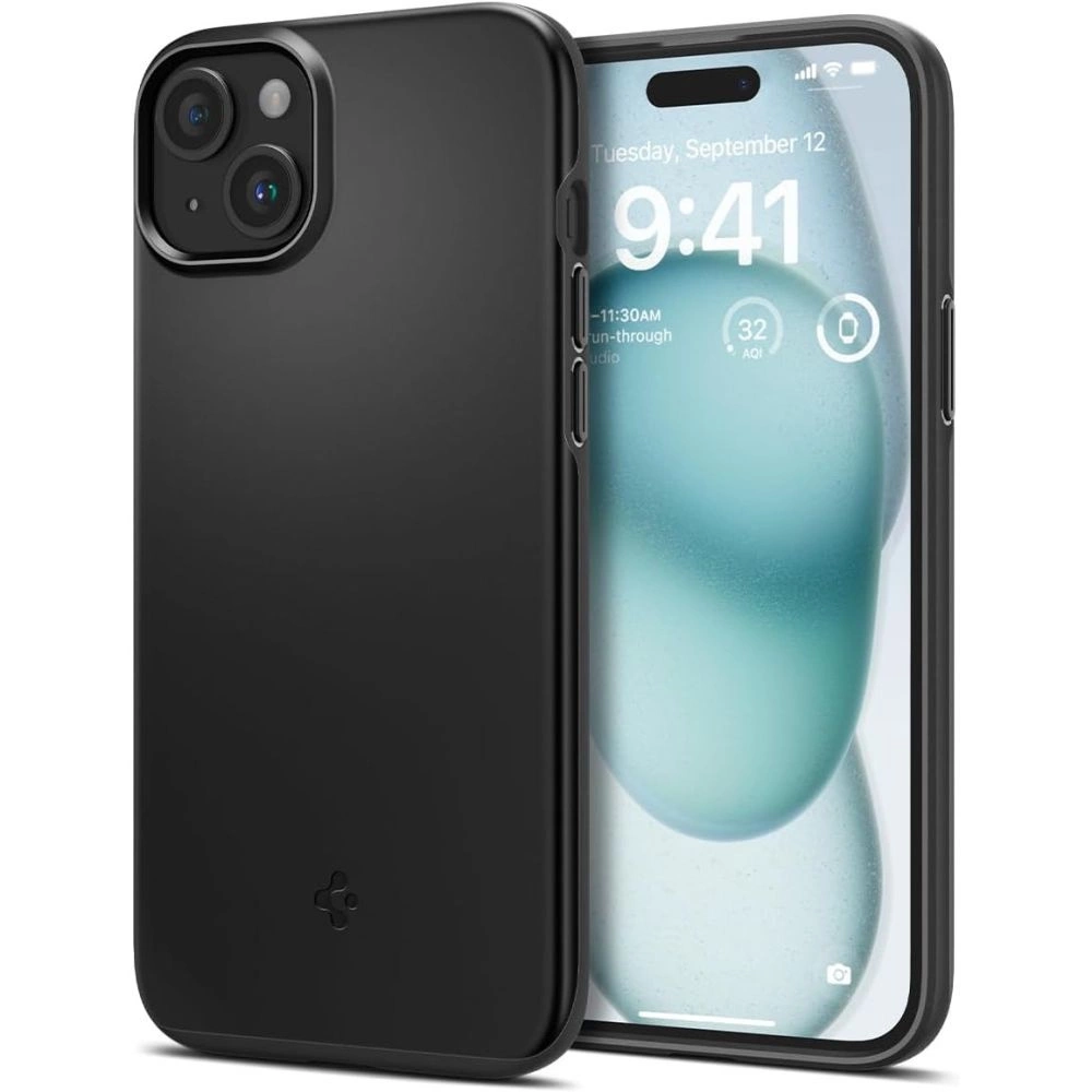 Spigen Thin Fit iPhone 15 Case - Black