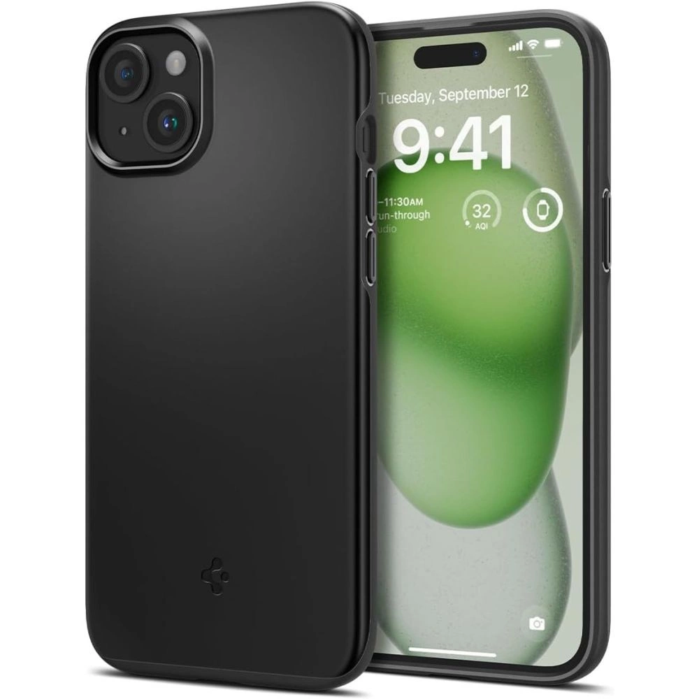 Spigen Thin Fit iPhone 15 Plus Case - Black